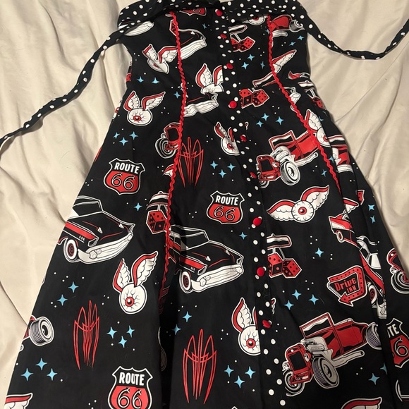 Sourpuss Black and Red Hotrod Dress - Picture 2 of 5